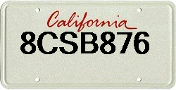 The guy pulls up to me at a red light, in the right hand lane, as if to take a right turn, and guns it to go straight at the green light.  He cut over violently - and at the last second - to avoid running into a parked car on a stretch of road marked 30 MPH. He must have been doing 80, no exaggeration.  I honked at him once I saw him as I pulled up next to him at the next light.  Young black guy, maybe in his mid-20's.  Amazing he hasn't hurt anyone yet.  Keep your distance, this guy has no business having a license. 

The plate is a BLACK California Heritage Plate with yellow text, which is a special order. Sorry but Platewire doesn't give me the option of adding it.